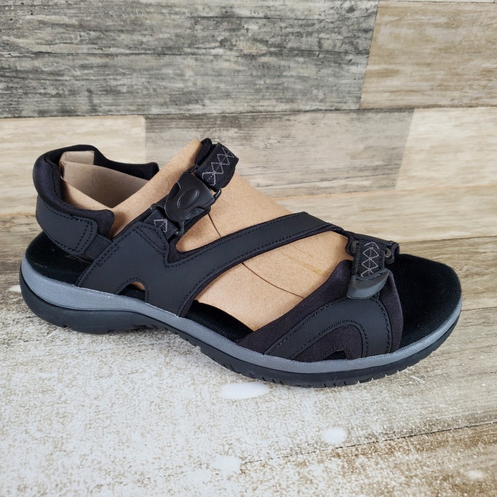 Naturalizer Angeles III Womens Sandals Sz 10 W Black Leather Slingback Open Toe